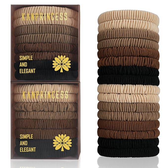 16Pcs Hair Ties For Thick Hair, Strong Stretchy Hair Bands For Women Girls, No Slip Braided Hair Ties No Damage, Ponytail Holders-Exceptionally Secure with Gentle Hold (Set 5)