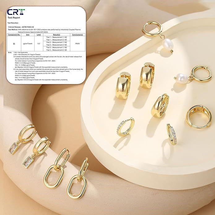 BESTEEL 13 Pairs Small Stud Hoop Earrings Set for Women Hypoallergenic Gold Plated Huggie Hoops Pearl Dainty Lightweight Earrings for Gift