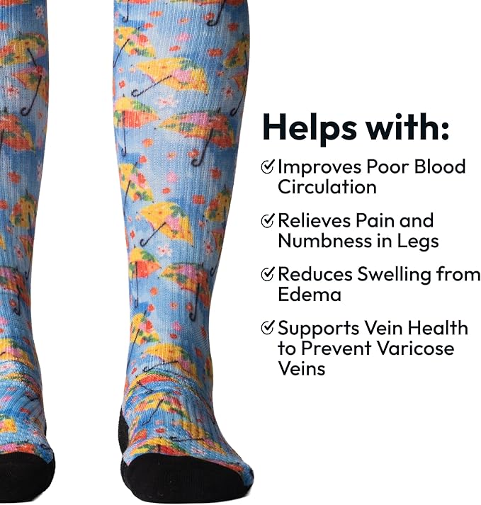 Viasox Compression Socks for Women and Men, Knee High Socks 12-15 mmhg Circulation Support for Flight, Travel, Daily