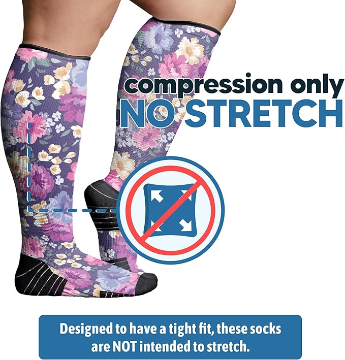Viasox Compression Socks for Women and Men, Knee High Socks 12-15 mmhg Circulation Support for Flight, Travel, Daily