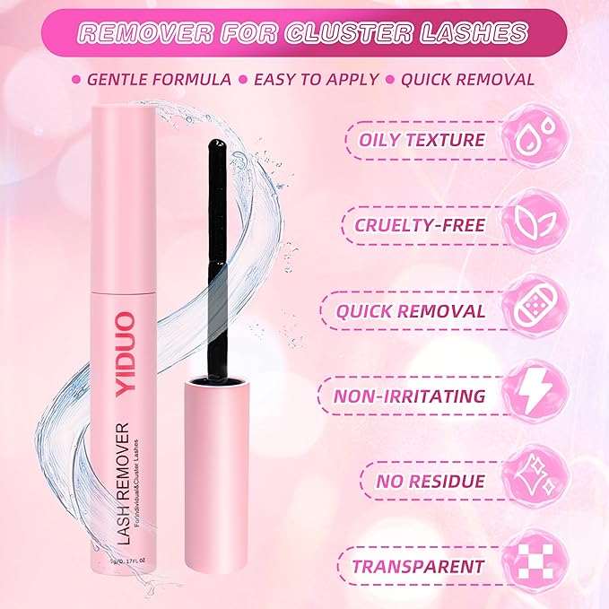 YIDUO Lash Clusters Kit 40D+50D 10-16mm Cat Eye Eyelash Extensions Kit Volume Wispy C/D Curl Left & Right Individual DIY Lash Extension Kit with Glue |Tweezers |Removers |Eyelash & Eyebrow Brush