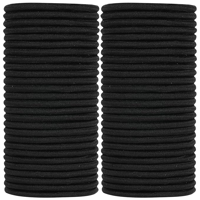 Black Hair Ties for Women, Girls, Kids & Men 280 Bulk Pack, 4MM Ponytail Holders Hair Elastic Bands for Thick, Medium, Thin, Fine, Short Hair Rubber Bands Non Slip & No Damage Hair Accessories