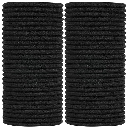 Black Hair Ties for Women, Girls, Kids & Men 280 Bulk Pack, 4MM Ponytail Holders Hair Elastic Bands for Thick, Medium, Thin, Fine, Short Hair Rubber Bands Non Slip & No Damage Hair Accessories