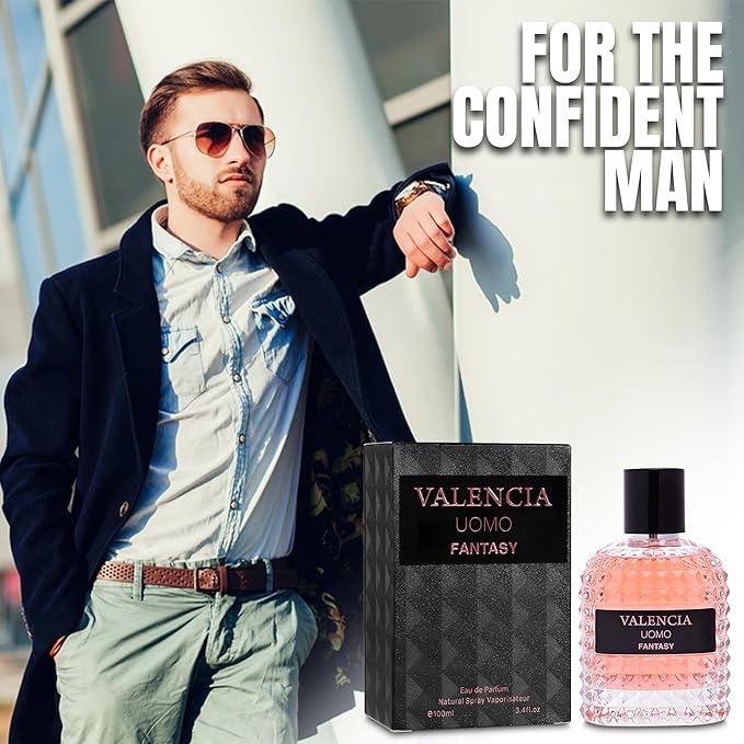 A CENTER Valencia UOMO Fantasy Women Perfume - Spicy & Woody Fragrance - Top Notes of Sweet Red Apple, Cardamom & Calabrian Bergamot - Base Scent of Warm Tobacco Leaf, Patchouli & Vetiver
