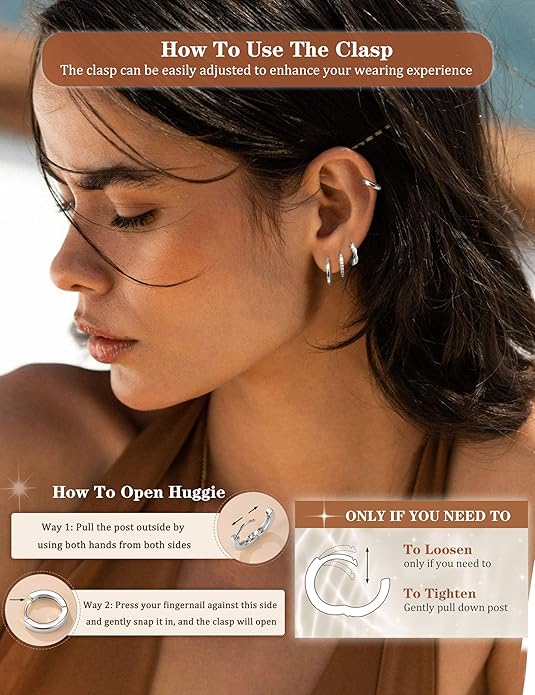 Jstyle Small Gold Hoop Earrings for Women Trendy 14K Gold Plated Huggie Earrings Hypoallergenic Cartilage Earring Stacks Cute Dainty Huggie Hoops Earring Sets for Multiple Piercing