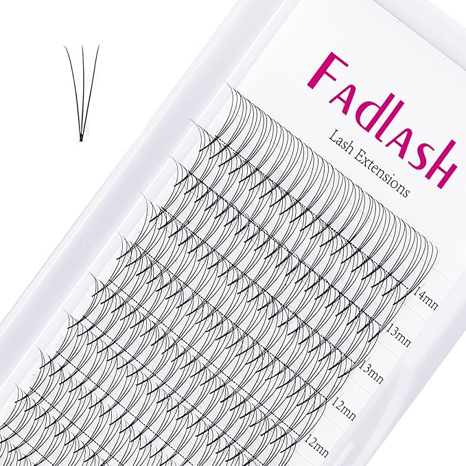 Eyelash Extension 3D 0.07 Volume Premade Fans Mix Tray Premade Fans Eyelash Extensions D Curl Lash Extension Supplies by FADLASH (3D-0.07-D, 8-14mm)