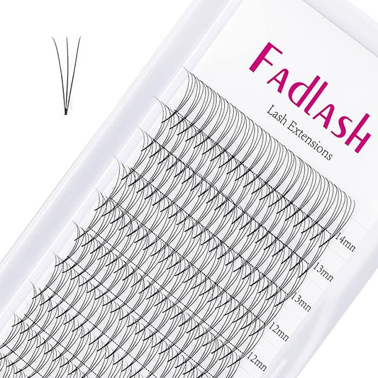 Eyelash Extension 3D 0.07 Volume Premade Fans Mix Tray Premade Fans Eyelash Extensions D Curl Lash Extension Supplies by FADLASH (3D-0.07-D, 8-14mm)