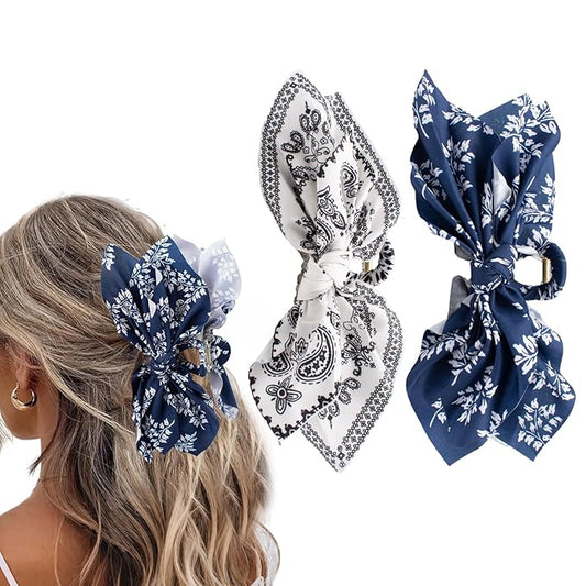 Bow Claw Hair Clips 2PCS Paisley Big Hair Bows for Women Butterfly Styling Large Hair Clips for Thick Hair for Girls Hair Accessories for Teens Gifts for Valentine's Day