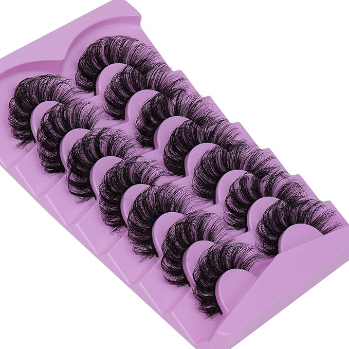 Fluff Lashes Mink Wispy False Eyelashes Curly Faux Mink Lashes 20mm Volume Fake Eyelashes 7 Pairs Eye Lashes Multipack by TOOCHUNAG