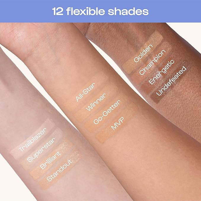 Alleyoop Game Face Makeup Concealer - Lightweight, Buildable Under Eye Concealer for Dark Circles, Hydrating Cream Formula for Women with Aloe Stem Cell - Smooth, Crease-Proof Makeup, Champion