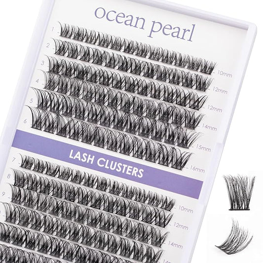 Lash Clusters 144 Pcs Individual Lashes DIY Lash Extensions 10-16mm Length Soft Natural False Eyelashes Thin Band Eyelash Extensions for Makeup at Home - OP01