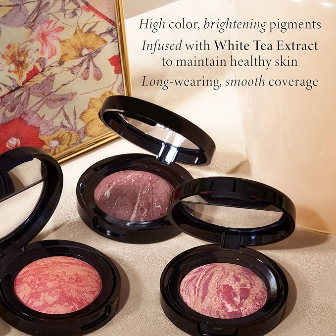 LAURA GELLER NEW YORK Baked Blush-n-Brighten Marbleized Blush for Cheeks - Pink Buttercream - Natural Finish - Buildable Color