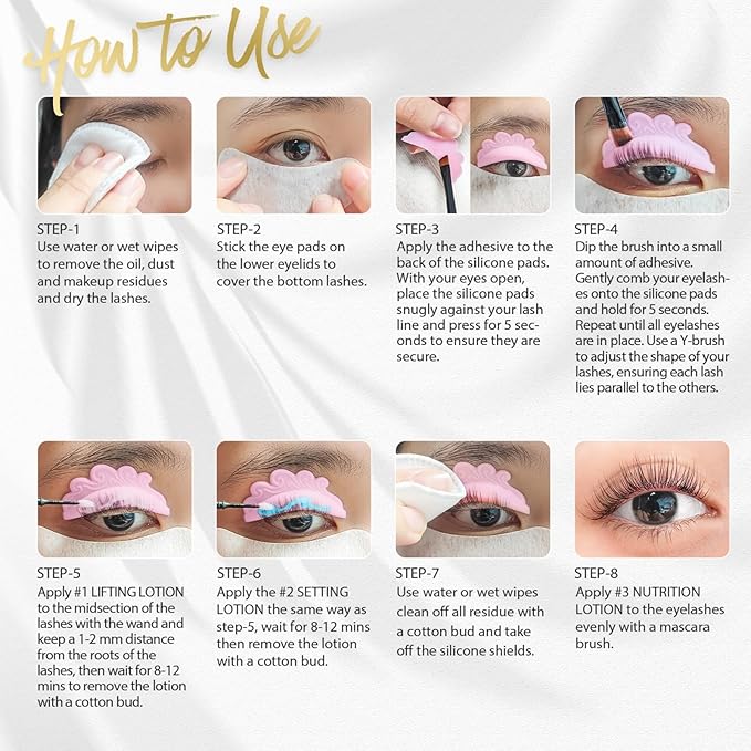 Libeauty Lash Lift Kit, Eyelash Perm with Open Eyes, Upgrade Brow Lamination and Eyelash Lifting 2-in-1 Kit, Lash Lift Glue Balm Inclueded, Easy to Use, Detailed Instruction