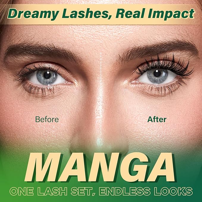 KEYYOU LASH Manga Lash Clusters 8-18mm Fairy Eyelash Clusters Natural DIY Lash Extension Wispy with Soft Thin Band(MG03)
