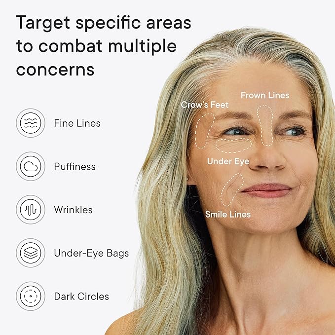 Qure Micro-Infusion Anti Wrinkle Patches for Smile Line, Frown lines, Under Eye Bags, Puffiness, Crow's Feet - Retinol, Caffeine, Peptides - Dissolvable for Overnight Use - 8 Pairs