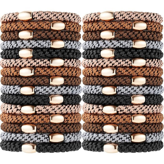 Hair Ties No Damage, Funtopia 30 Pcs Ponytail Holders Braided Hair Ties for Thick Hair, Elastics Hair Bands for Women Hair