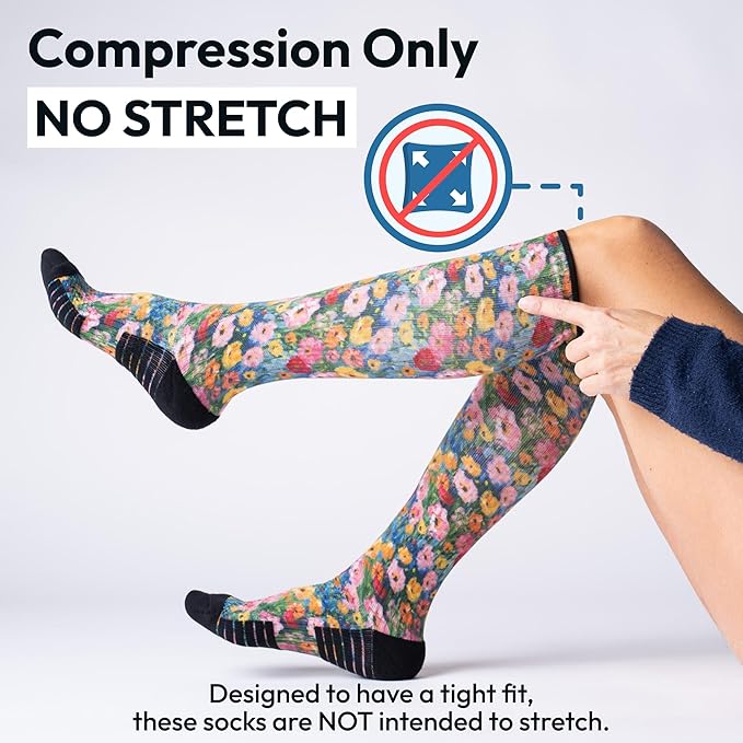 Viasox Compression Socks for Women and Men, Knee High Socks 12-15 mmhg Circulation Support for Flight, Travel, Daily