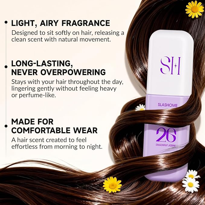 Hair Perfume for Women, Alcohol-Free Dragonfruit Jasmine Hair & Body Mist, Lightweight Long-Lasting Fragrance for Hair,Wigs, Body & Fabric, Birthday & Valentine’s Day Gift, 100ml / 3.38 fl oz
