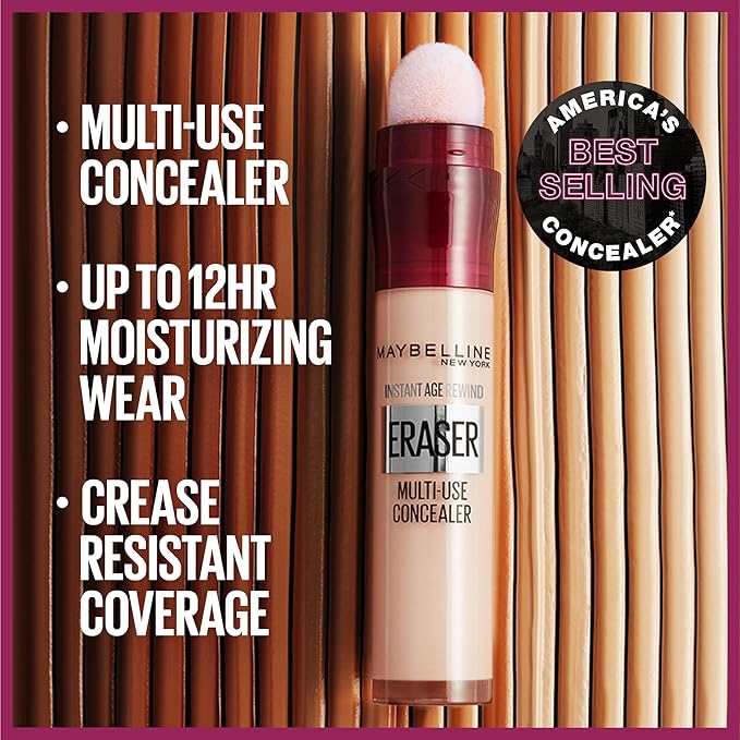Maybelline Instant Age Rewind Eraser Dark Circles Treatment Multi-Use Concealer, 147.5, 1 Count (Packaging May Vary)