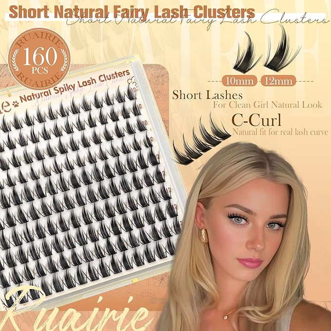 Manga Lash Clusters Wispy Eyelash Clusters Fairy 12-14mm Long Lashes Clusters Natural Cluster Lashes Spiky Cluster Eyelash Extensions C Curly Anime Lash Extensions Individual Lashes by Ruairie