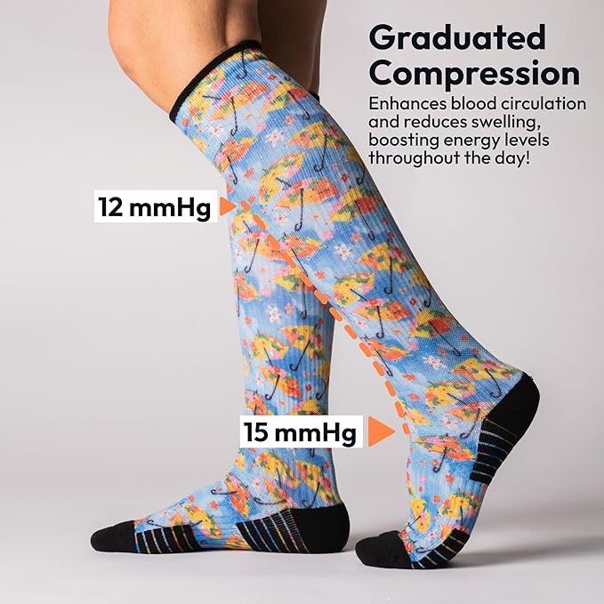 Viasox Compression Socks for Women and Men, Knee High Socks 12-15 mmhg Circulation Support for Flight, Travel, Daily