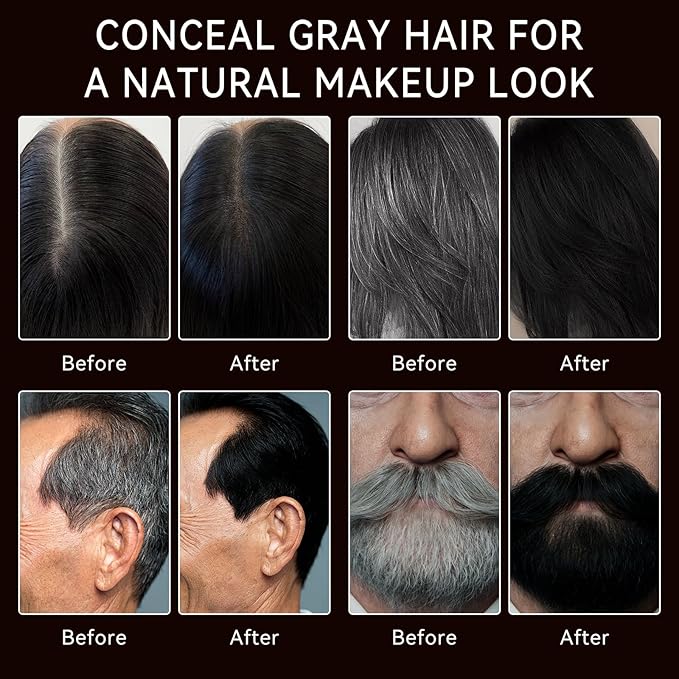 KGAJSGH Gray Hair Color Stick, Portable Touch-Up Pen, Hair Color Comb For Men & Women, Instant Coverage for White Hair & Beard, Quick-Dry & Non-Fading