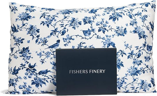 Fishers Finery 25mm 100% Pure Mulberry Silk Pillowcase (Tea Cup Print, King)