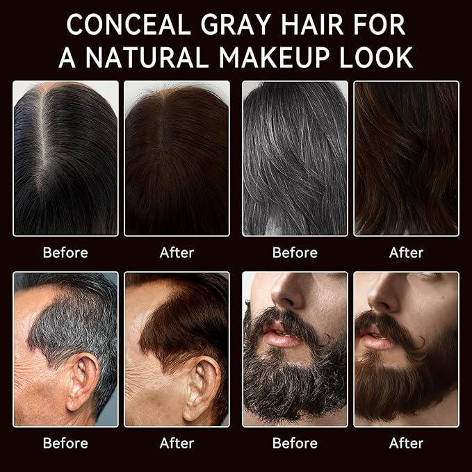 KGAJSGH Gray Hair Color Stick, Portable Touch-Up Pen, Hair Color Comb For Men & Women, Instant Coverage for White Hair & Beard, Quick-Dry & Non-Fading