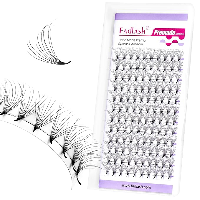 FADLASH Premade Lash Fans Multi Length Hybrid Volume Premade Easy Fans 0.07 Thickness D Curl 10D Multi Length 10-12-14mm Camellia Natural Eyelash Extensions (10D-0.07-D, Camellia 10-12-14mm)