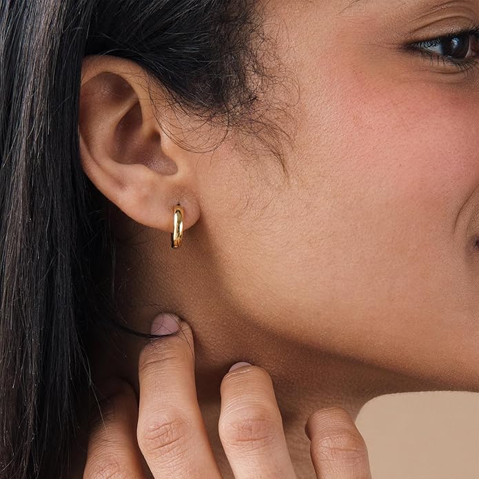 Freekiss 3 Pairs Gold Hoop Earrings Set: Dainty Stud Earrings Trendy Small 14K Gold Plated Hypoallergenic Dangle Cartilage Huggie Hoop Earrings for Women Gold Jewelry for Women Gifts