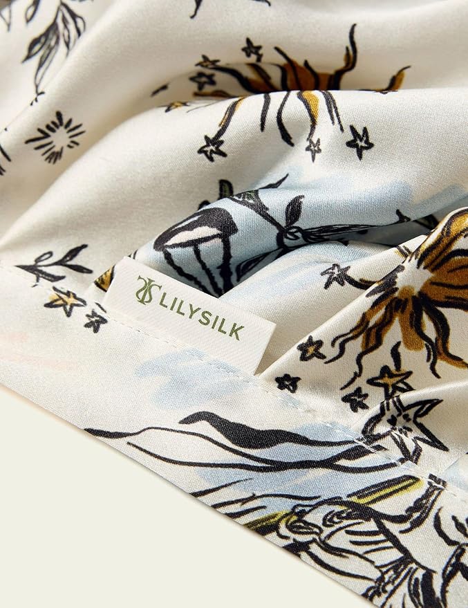 LilySilk 100% Mulberry Silk Bonnet Silk Night Sleep Cap Adjustable Hair Wrap for Sleeping Libra