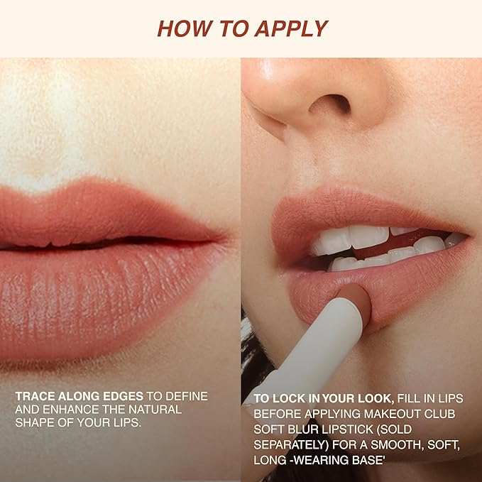 Freck Beauty MAKEOUT CLUB Lip Liner – Creamy Precision Formula, Long-Wearing, Smooth Application, Naturally Defined Finish, Designed to Pair with Soft Blur Lipstick | SHADE 04 (Rosey Cinnamon)