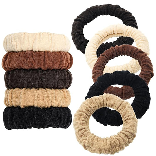 Youxuan No Damage Soft Polyester Hair Ties, No Tug Scrunchies Hair Bands with Strong Elasticity