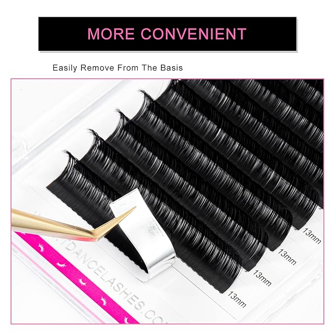 TDANCE Lash Extension Matte Black Eyelash Extension C CC D DD J B L Curl Volume & Classic Lash Extensions 0.03-0.18mm Thickness Professional Salon Use(0.15-CC,14 mm)