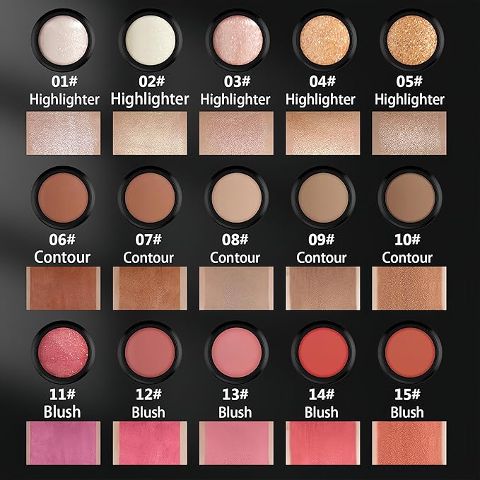MAEPEOR Cream Blush Stick 15 Colors Lightweight Blendable Contour Highlighter Blush Stick Long Lasting Waterproof Blusher Pen (Highlighter 03)