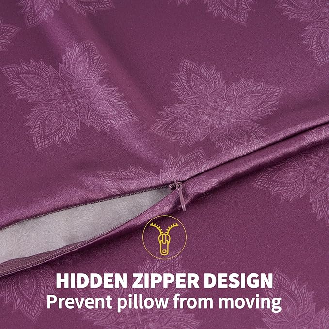 ZIMASILK 100% Pure Mulberry Silk Pillowcase for Hair and Skin Health, Soft and Smooth, Both Sides Premium Grade 6A Silk, 600 Thread Count, with Hidden Zipper, 1pc (Queen 20"x30", Dark Mauve)