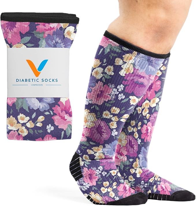 Viasox Compression Socks for Women and Men, Knee High Socks 12-15 mmhg Circulation Support for Flight, Travel, Daily