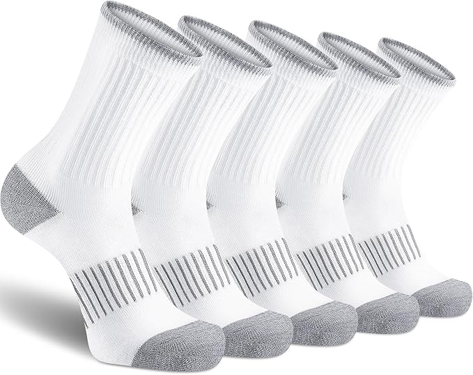 Gonii Women Socks Hiking Running Thick Cushion Athletic Crew Socks 5-Pair