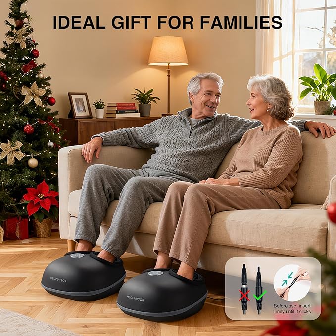 Medcursor Foot Massager with Heat [2026 Upgraded], Shiatsu Deep Kneading Machine, Multi Air Compression Intensity, Smart APP Mobile Remote Control, Feet Massage for Home and Office Use