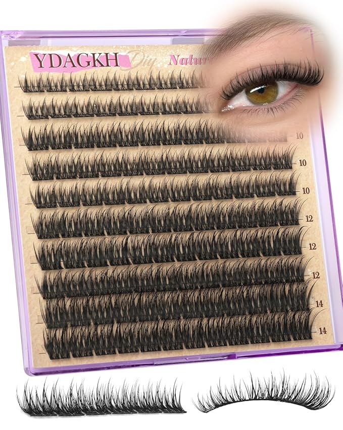 Short Lash Clusters 8-14mm Natural Cluster Eyelashes Ultra-Thin Band Cluster Eyelash Extensions Wispy Lash Extension DIY Silk Mink Eyelash Clusters Super Natural