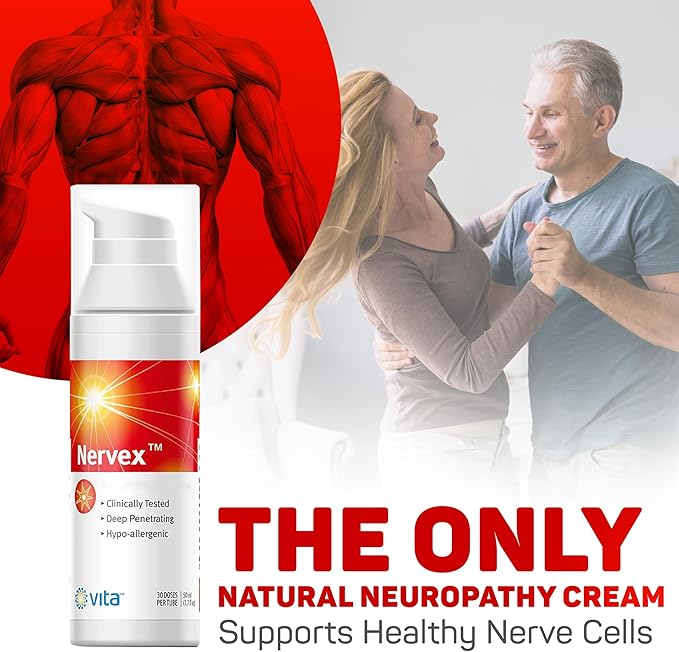 Vita Sciences Nervex Powerful Neuropathy Cream: Advanced Natural Relief for Peripheral Neuropathy, Fibromyalgia, and Fast Comfort Treatment for Feet, Hands, Legs, and Toes