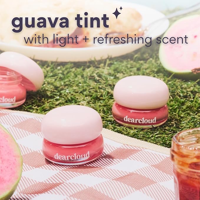 dearcloud Dewy Lip Jam – Hydrating Lip Balm & Gloss with Vitamin E, Korean Skincare (Guava)