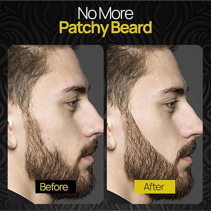 SELZALOT Beard Filler Pen (4-Tip) - Dark Brown Beard Pencil Filler for Men Waterproof Patchy Beard Solution - Beard Filler Kit Long Lasting Beard Filling Pen with Brush