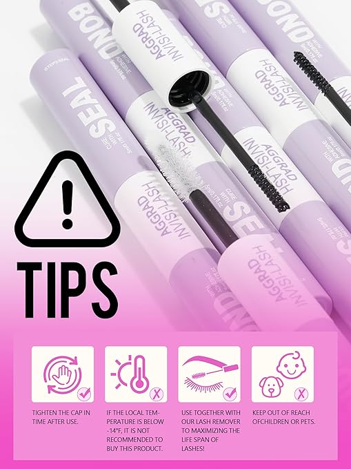 Lash Cluster Bond and Seal Waterproof Glue 150H Super Strong Hold Long-Lasting for Eyelash Clusters Extensions Kit DIY Self Adhesive 2 in 1 Individual Lash Glue Black Bonder & Clear Sealant