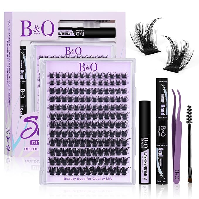 B&Q Manga Lash Clusters Kit SalonSpike 04 10-18mm Mixed Fluffy Eyelash Clusters 156pcs Easily Achieve Salon-quality Lash Extension Results Perfect for Beginners to DIY at Home.(KIT-SalonSpike 04)