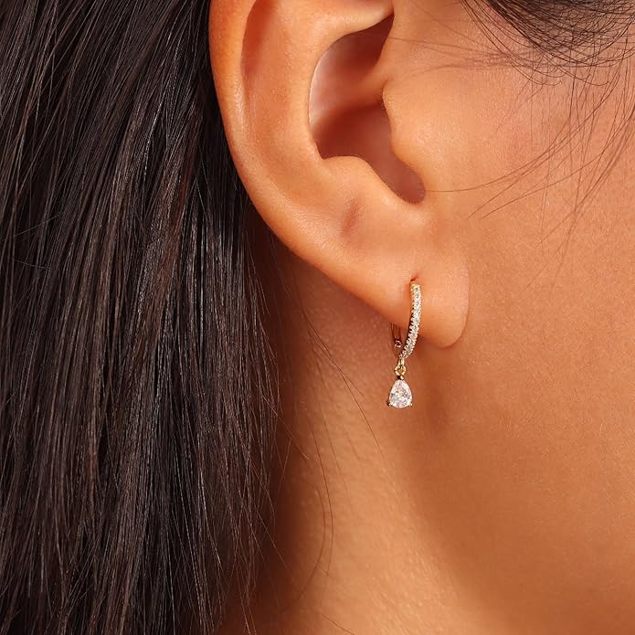 Freekiss 3 Pairs Gold Hoop Earrings Set: Dainty Stud Earrings Trendy Small 14K Gold Plated Hypoallergenic Dangle Cartilage Huggie Hoop Earrings for Women Gold Jewelry for Women Gifts