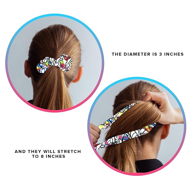 Volleyball Scrunchies, Velvet Hair Ties Headband Accessory, Set of 4 Tie-Dye…