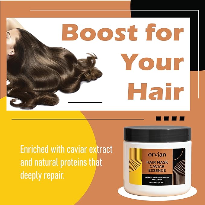 ZPX Orvian Caviar Hair Mask - Deep Repair & Replenishing Moisture Masque for Dry, Coarse, Damaged Hair