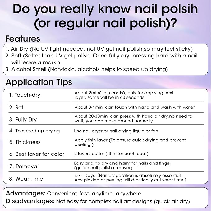 GELLEN Clear Nail Polish Base Coat, Calcium-Formula Nail Base Coat Strengthener Strengthens Nails, Anti-yellowing, Quick Air Dry, No UV Gel, Hema Free, Non-toxic, No Chip, Long Lasting, Protect Nails