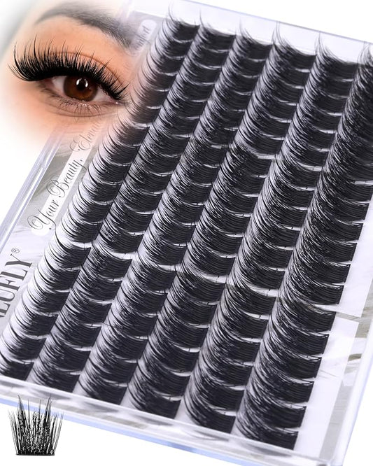 Wispy Lash Clusters Natural Volume Eyelash Clusters 10-16mm Spiky Cluster Eyelash Extensions Faux Mink Lash Extension CC Curly Individual Lashes Soft Thin Band by zanlufly